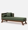 Elano Fabric RHS Sheesham Wood Chaise Lounger In Neut
