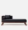 Elano Fabric RHS Sheesham Wood Chaise Lounger In Neut