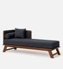 Elano Fabric RHS Sheesham Wood Chaise Lounger In Neut