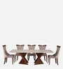 Elanor 8 Seater Dining Set In Beige Colour