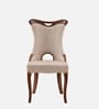 Elanor  Upholstery Fabric Dining Chair In Beige Colour