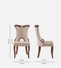 Elanor  Upholstery Fabric Dining Chair In Beige Colour