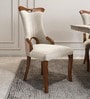 Elanor  Upholstery Fabric Dining Chair In Beige Colour