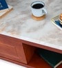 Elanor Marble Top Coffee Table In White & Brown Finish