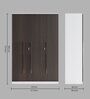 Elantra 3 Door Wardrobe Brown Flowery Wenge & Frosty White Finish
