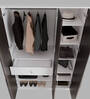 Elantra 3 Door Wardrobe Brown Flowery Wenge & Frosty White Finish