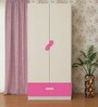 Elanza Kids 2 Door Wardrobe in Light Woodgrain & Pink Finish