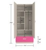 Elanza Kids 2 Door Wardrobe in Light Woodgrain & Pink Finish