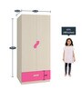 Elanza Kids 2 Door Wardrobe in Light Woodgrain & Pink Finish