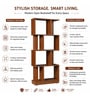 Elara Brown Colour Bookshelf In Walnut Finish With 4 Tier