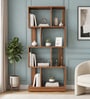 Elara Brown Colour Bookshelf In Walnut Finish With 4 Tier