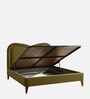 Elaris Curve Comfort Bed in velvet With Engineer Wood Frame & Hydraulic Storage