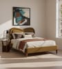 Elaris Curve Comfort Bed in velvet With Engineer Wood Frame & Hydraulic Storage