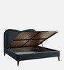 Elaris Curve Comfort Bed in velvet With Engineer Wood Frame & Hydraulic Storage