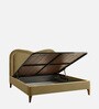 Elaris Curve Comfort Bed in velvet With Engineer Wood Frame & Hydraulic Storage