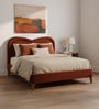 Elaris Curve Comfort Bed in velvet With Engineer Wood Frame & Hydraulic Storage
