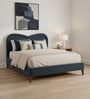 Elaris Curve Comfort Bed in velvet With Engineer Wood Frame & Hydraulic Storage