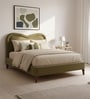 Elaris Curve Comfort Bed in velvet With Engineer Wood Frame & Hydraulic Storage