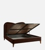 Elaris Curve Comfort Queen Size Bed in velvet With Engineer Wood Frame & Hydraulic Storage