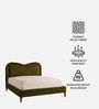 Elaris Curve Comfort Queen Size Bed in velvet With Engineer Wood Frame & Hydraulic Storage