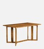 Elburg Sheesham Wood 6 Seater Folding Dining/Console Table in Rustic Teak Finish