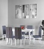 Elderberry Solid Wood 6 Seater Dining Set in White & Charcole Grey Finish