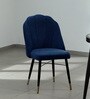 Eldora Fabric Dining Chair In Velvet Blue Color