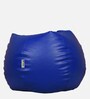 Elega XXXL Leatherette Bean Bag with Beans in Blue Colour