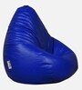 Elega XXXL Leatherette Bean Bag with Beans in Blue Colour