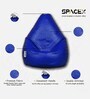Elega XXXL Leatherette Bean Bag with Beans in Blue Colour