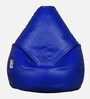 Elega XXXL Leatherette Bean Bag with Beans in Blue Colour