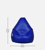 Elega XXXL Leatherette Bean Bag with Beans in Blue Colour