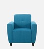 Elegance Fabric 1 Seater Sofa In Scuba Blue Colour