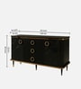 Elegance Noir MDF Wood Sideboard in Lacquer Die Finish
