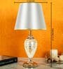 Elegance Silhouette Designer Ceramic Table Lamp with Cotton Shade (Multicolour & Gray)
