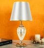 Elegance Silhouette Designer Ceramic Table Lamp with Cotton Shade (Multicolour & Gray)