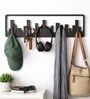 Black Multipurpose Metal City Wall Hanger with Multiple Hooks
