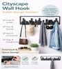 Black Multipurpose Metal City Wall Hanger with Multiple Hooks