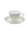 Glazed Pottery 180ml White (Set of 12) Ceramic Tea Cup & Saucer Set