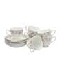 Glazed Pottery 180ml White (Set of 12) Ceramic Tea Cup & Saucer Set