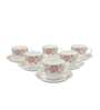 Fennell 180ml Multicolour (Set of 12) Ceramic Tea Cup & Saucer Set