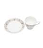 Glazed Pottery 180ml White (Set of 12) Ceramic Tea Cup & Saucer Set