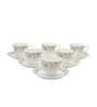 Glazed Pottery 180ml White (Set of 12) Ceramic Tea Cup & Saucer Set