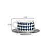 Elegant 210ml Blue & White Ceramic (Set of 12) Tea Cup & Saucer Set