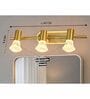 Elegant 3-Light Brass Vanity Fixture with Flared Crystal Accents