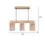 Elegant 3 Lights Beige Solid Wood Linear Chandelier Cluster Hanging Light
