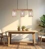 Elegant 3 Lights Beige Solid Wood Linear Chandelier Cluster Hanging Light