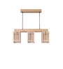 Elegant 3 Lights Beige Solid Wood Linear Chandelier Cluster Hanging Light