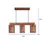 Elegant 3 Lights Brown Solid Wood Linear Chandelier Cluster Hanging Light