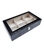 Black Elegant 6 Slot Belt Pocket Square With Glass Top